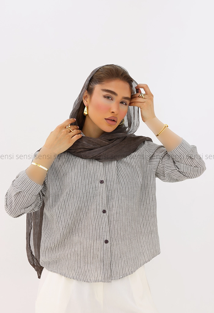 شومیز لینن راه راه کد1005975